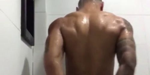 black guy shower with his giant cock