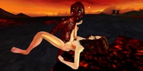 3D Model fucked by a daemon in hell