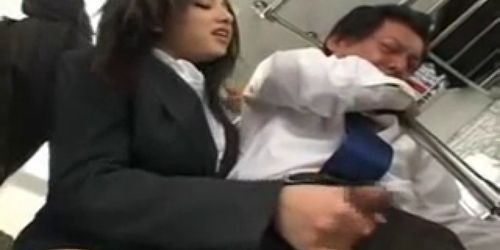 asian handjob on bus