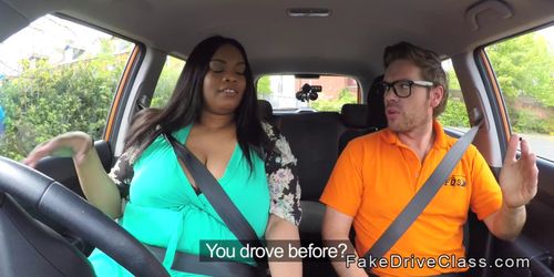 Fat ebony banged in driving school car (Pink Pussy)