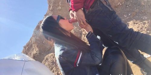 Doggy style fuck with horny teen in mountains