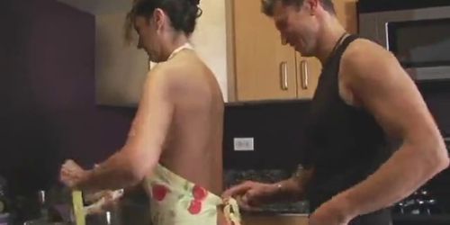 Nicole fucks in the kitchen