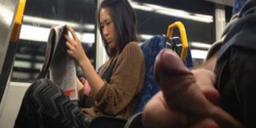 Flash Asian Girl on Train