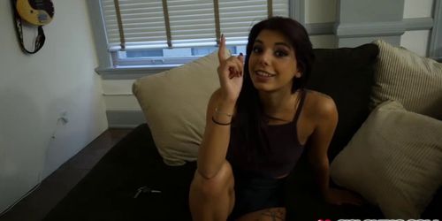 Gina Valentina fucks with step bro in the living room