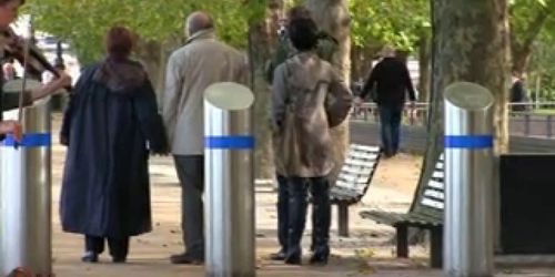 Mature Lady walking in Thiigh Boots