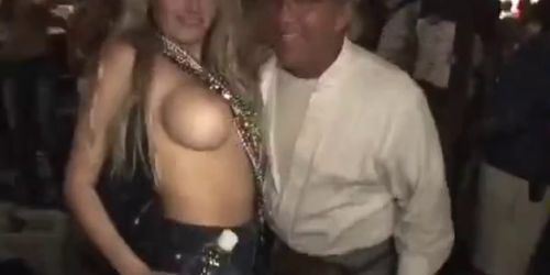 Flashing tits in public