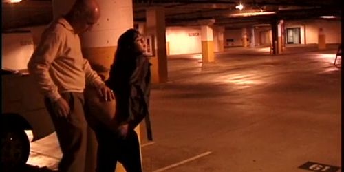 Grandpa meets and fucks hot asian babe in parking garag