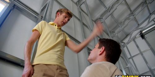 Teen twink caught spying confesses and anal fucked