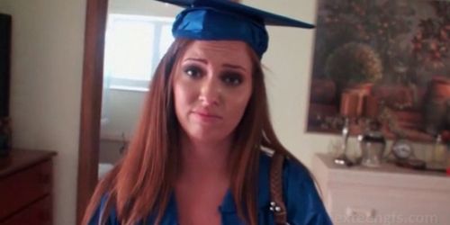 Sexy girlfriend gets fucked to orgasm on her graduation