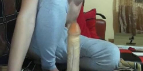 Slut loves big dildos