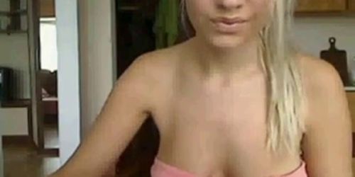 russian blonde teen show big tits