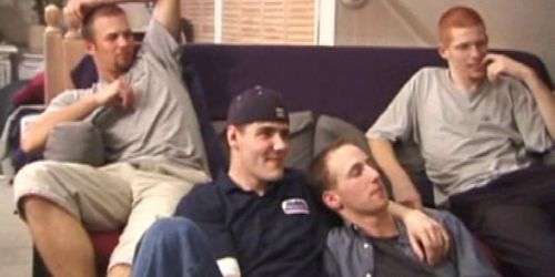 Four skater twinks get horny and undress (High Def)