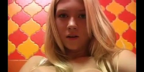 solo teen plays in public bathroom and films herself