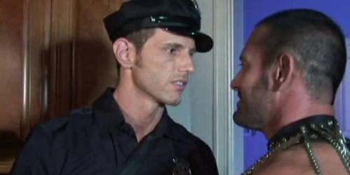 Elbert gets horny and big with a cop