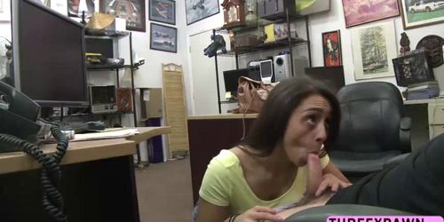 Beautiful teen Lilly Hall cowgirl fuck in the office