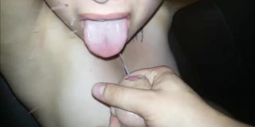 My girl takes my cumshot