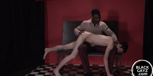 Teen spanked by black hunk and fucked bareback hardcore