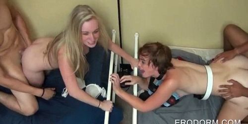 Sexy college babe riding coeds hungry dick in dorm room