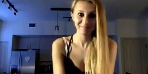 Blonde beauty sucks her teenage boyfriends cock