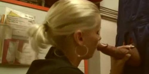 german blonde blowjob and anal at work 