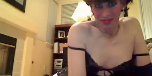 Crossdresser Amuses Before Cam