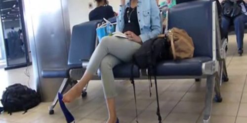 Incredible dangling in the airport