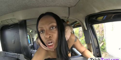 Naked ebony woman with big tits railed by fake driver