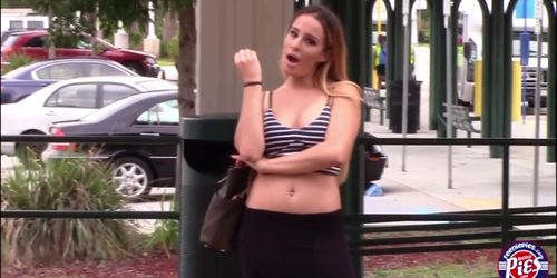 Horny Mila Marx teases Tyler in the public and makes hi