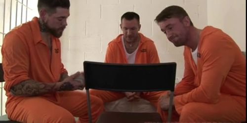 Prison gang bang lots of cock and cum for dirty blonde 