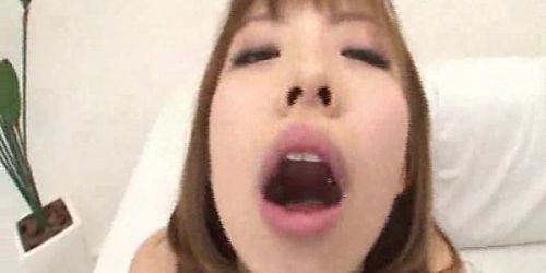 Mosaic No Sound: Asian Teen Toy Action with Cumshot