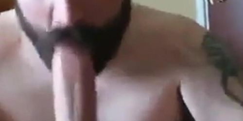 Bearded daddy sucks big hairy cock