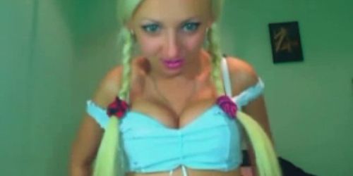 Blonde German babe webcam dildo