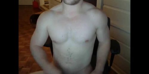 Cute Muscled Stud Jerks Off  Cums for Me on Cam