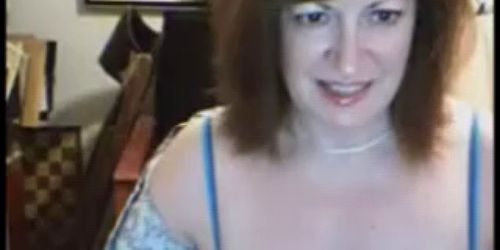 Granny and her big scary boobs on webcam skype