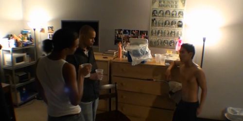 Sexy hunk enjoys a hand job