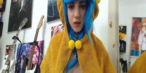 Great Pussy on Blue Haired Teen on Webcam