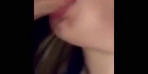 Blonde girl sucks like a pro an gets cum in mouth