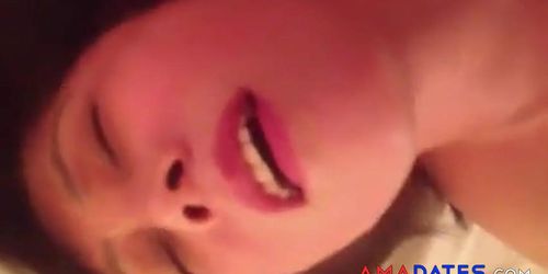 Japanese mature cums harder when he facials her