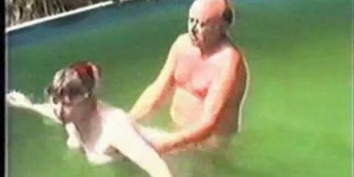 Older couple having Sex in The Pool Part 1 Wear Tweed