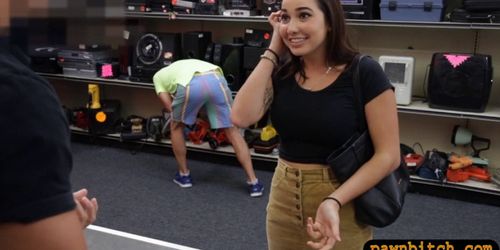 College girl with big boobs sells pussy at the pawnshop