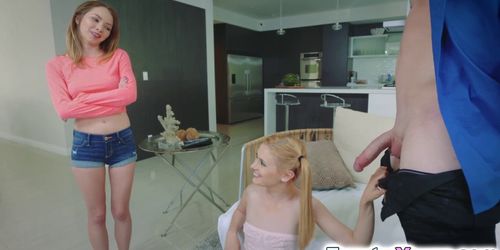 Hot teens Angel and Kennedy shared a giant dick (Kennedy Love)