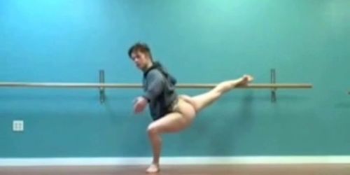 Male ballet practice without tights