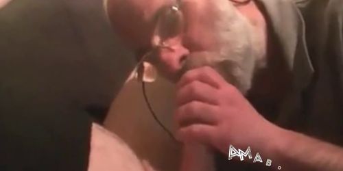 dutch grandpa gives blowjob to chubby dude