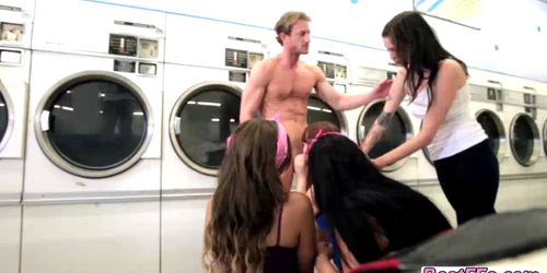 Lovely and sexy teens gets fucked hard in the laundry s