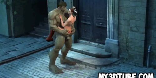 3D Harely Quinn getting fucked hard by The Hulk