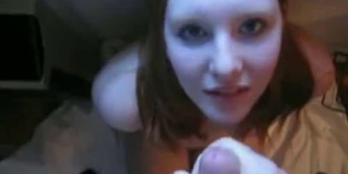 Amateur Redhead amazing blowjob and cumshot