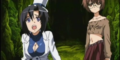 Caught anime gets squeezed her tits by tentacles