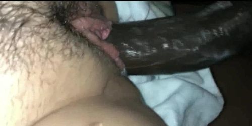 Whore wife letting huge Bbc stretch and breed her pussy