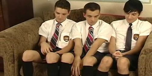 Spanking for three bad teens caught maturbating in the 