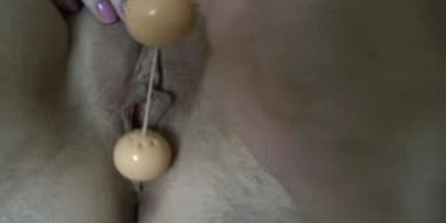 MARY LARGE PUSSY STUFFED WITH DILDOS AND BEADS